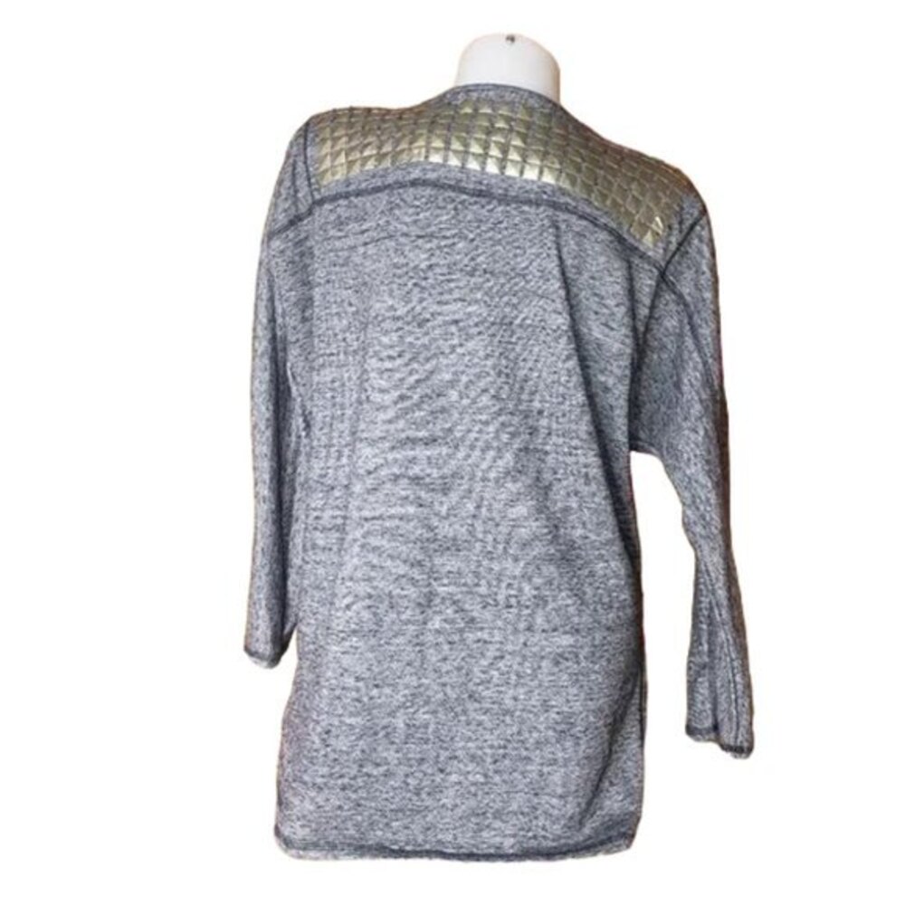 STUDDED GRAY HIGH LOW SWEATSHIRT